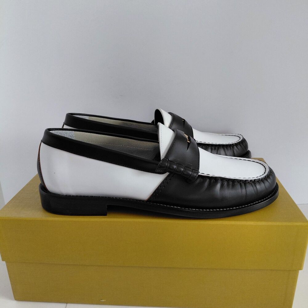 RHUDE Authentic Men's Slip On Loafer Black & White Shoes Size 10M MSRP $595